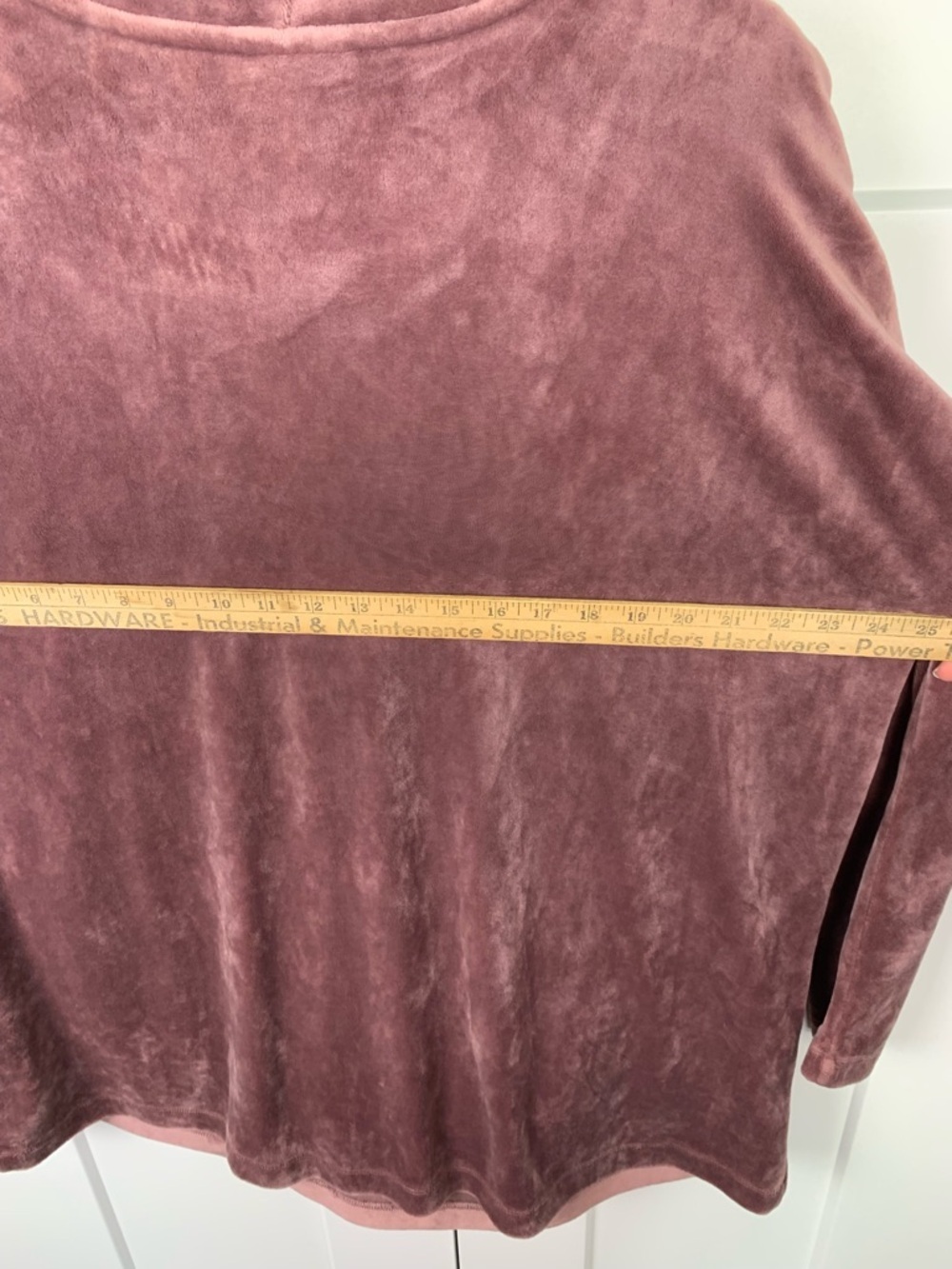 Pure Jill XL Velvet Tunic Blouse Rose Mauve Luxury Mature Mock Funnel Neck - Picture 5 of 5